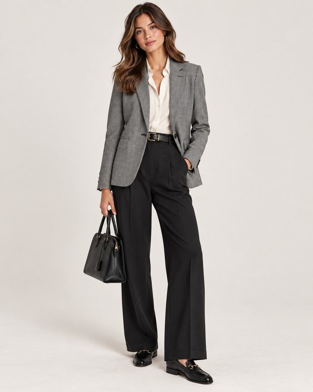 Banana Republic Black Plaid Classic Blazer Jacket Womens 4 Preppy Academia Work